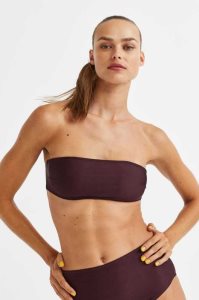 Ropa De Playa H&M Acolchado Bandeau Bikini Top Mujer Blancos | 724890GNK