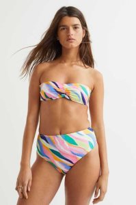 Ropa De Playa H&M Acolchado Bandeau Bikini Top Mujer Negros | 840352USL