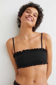 Ropa De Playa H&M Smocked Bandeau Bikini Top Mujer Morados Claro | 803462YFE