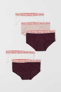 Ropa Interior H&M 5-pack Algodon Hipster Briefs Niños Rosas Claro | 139542KES