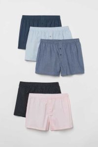 Ropa Interior H&M 5-pack Woven Algodon Boxer Shorts Hombre Rosas | 672503YAC