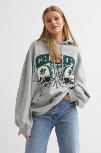 Sudadera Con Capucha H&M Oversized Mujer Grises Claro | 348752HYC