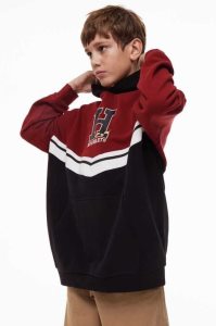 Sudadera Con Capucha H&M Oversized Printed Niños Rojos Oscuro | 461758JHI