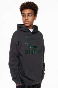 Sudadera Con Capucha H&M Oversized Printed Niños Verdes | 589364FMV