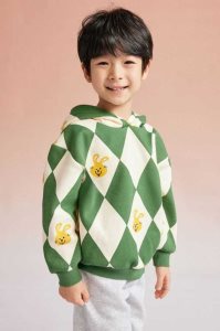 Sudadera Con Capucha H&M Printed Niños Verdes Oscuro | 308657BWU