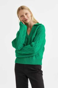 Suéteres H&M Cable-knit Mujer Verdes | 930871OAE