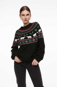 Suéteres H&M Jacquard-knit Mujer Negros | 462370QXW