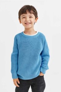 Suéteres H&M Knit Niños Azules Oscuro | 832196PUG