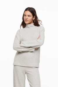 Suéteres H&M Mock Turtleneck Top Mujer Beige Claro | 807916FSE