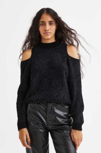 Suéteres H&M Open-shoulder Mujer Negros | 457296DLS