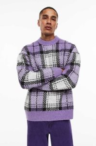 Suéteres H&M Oversized Fit Jacquard-knit Hombre Morados | 184376OHV