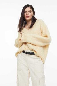 Suéteres H&M Oversized Mohair-blend Mujer Amarillos Claro | 679528JGC