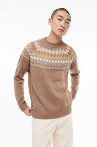 Suéteres H&M Relaxed Fit Jacquard-knit Hombre Beige Oscuro | 460725FNR