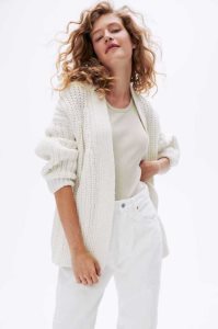 Suéteres H&M Rib-knit Cardigan Mujer Beige | 502946RDX