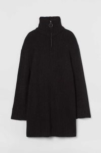 Suéteres H&M Rib-knit Half-zip Mujer Negros | 234795RPX