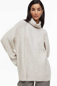 Suéteres H&M Rib-knit Turtleneck Mujer Beige Claro | 632451XIN