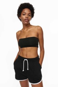 Tops H&M 2-pack Crop Tube Mujer Marrom Oscuro Beige | 835164QUK