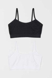 Tops H&M 2-pack Seamless Jersey Niños Negros Blancos | 930812GIF