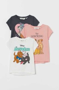 Tops H&M 3-pack Printed Jersey Niños Rosas Claro | 954870XFG