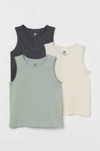 Tops H&M 3-pack Slub Jersey Tank Niños Creme | 970532HVU