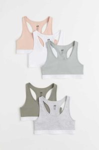 Tops H&M 5-pack Algodon Bra Niños Verdes Oscuro Morados Claro | 384617KJG