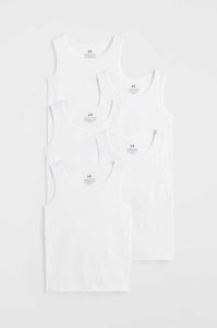 Tops H&M 5-pack Algodon Tank Niños Azules Oscuro | 129548FYO