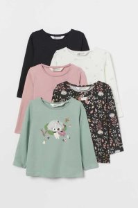 Tops H&M 5-pack Jersey Niños Creme | 580179OVP