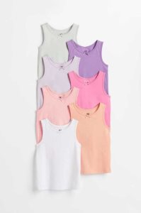 Tops H&M 7-pack Algodon Tank Niños Morados Claro Turquesa Claro | 165804DEH