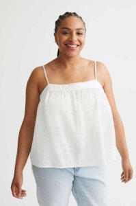 Tops H&M Crinkled Mujer Azules Claro | 512783LPF