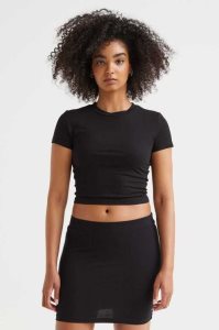 Tops H&M Crop Mujer Azules Claro | 367824XHA