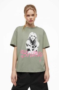 Tops H&M Oversized Printed T-shirt Mujer Kaki Claro Verdes | 823156GHM