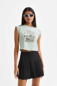 Tops H&M Printed Mujer Marrom Oscuro Azules | 594032YRX