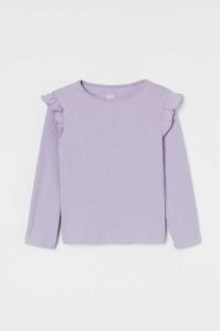 Tops H&M Ruffle-trimmed Acanalado Niños Turquesa | 801325UMI