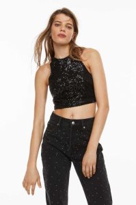 Tops H&M Sequined Tank Mujer Plateados | 624135DJG