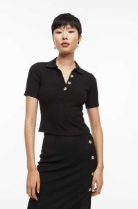 Tops H&M TopCollar Mujer Negros | 928603ZQX