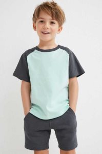 Una sola pieza H&M 2-piece T-shirt and Shorts Niños Turquesa Claro Grises Oscuro | 983615EDA