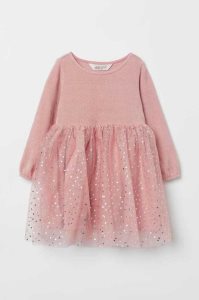 Vestido Corto H&M Chenille and Tulle Niños Rosas Claro | 917386YPL