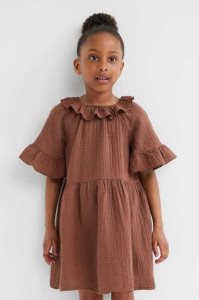 Vestido Corto H&M Flounced Double-weave Niños Morados | 960187ZQH