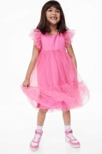 Vestido Corto H&M Plisado Tulle Niños Rosas | 682934POH