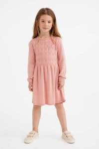 Vestido Corto H&M Textured-knit Niños Beige Oscuro | 409862ZFX