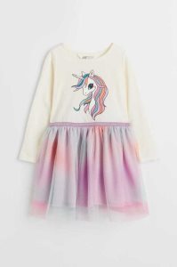 Vestido Corto H&M Tulle-skirt Jersey Niños Blancos | 064953IKF