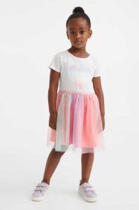 Vestido Corto H&M Tulle-skirt Jersey Niños Blancos | 178253FNK