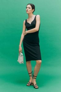 Vestido H&M Acanalado Bodycon Mujer Negros | 901826PEZ