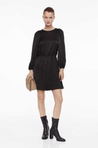 Vestido H&M Balloon-sleeved Crinkled Mujer Morados Claro | 654023YQE