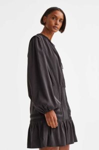 Vestido H&M Balloon-sleeved Mini Mujer Negros | 370854SKV