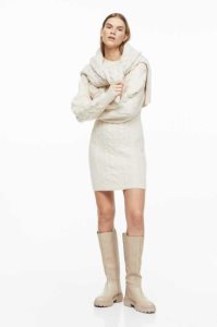 Vestido H&M Cable-knit Mujer Creme | 243608OFW