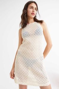 Vestido H&M Crochet-look Sin Manga Mujer Creme | 762481MFG