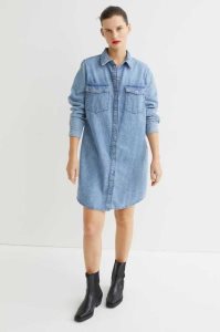 Vestido H&M Denim Shirt Mujer Azules Claro | 940531LPI