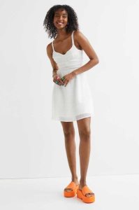 Vestido H&M Encaje-backed Mujer Blancos | 095643KXP