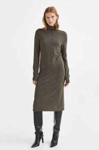 Vestido H&M Fine-knit Turtleneck Mujer Kaki Oscuro Verdes | 631492PMG